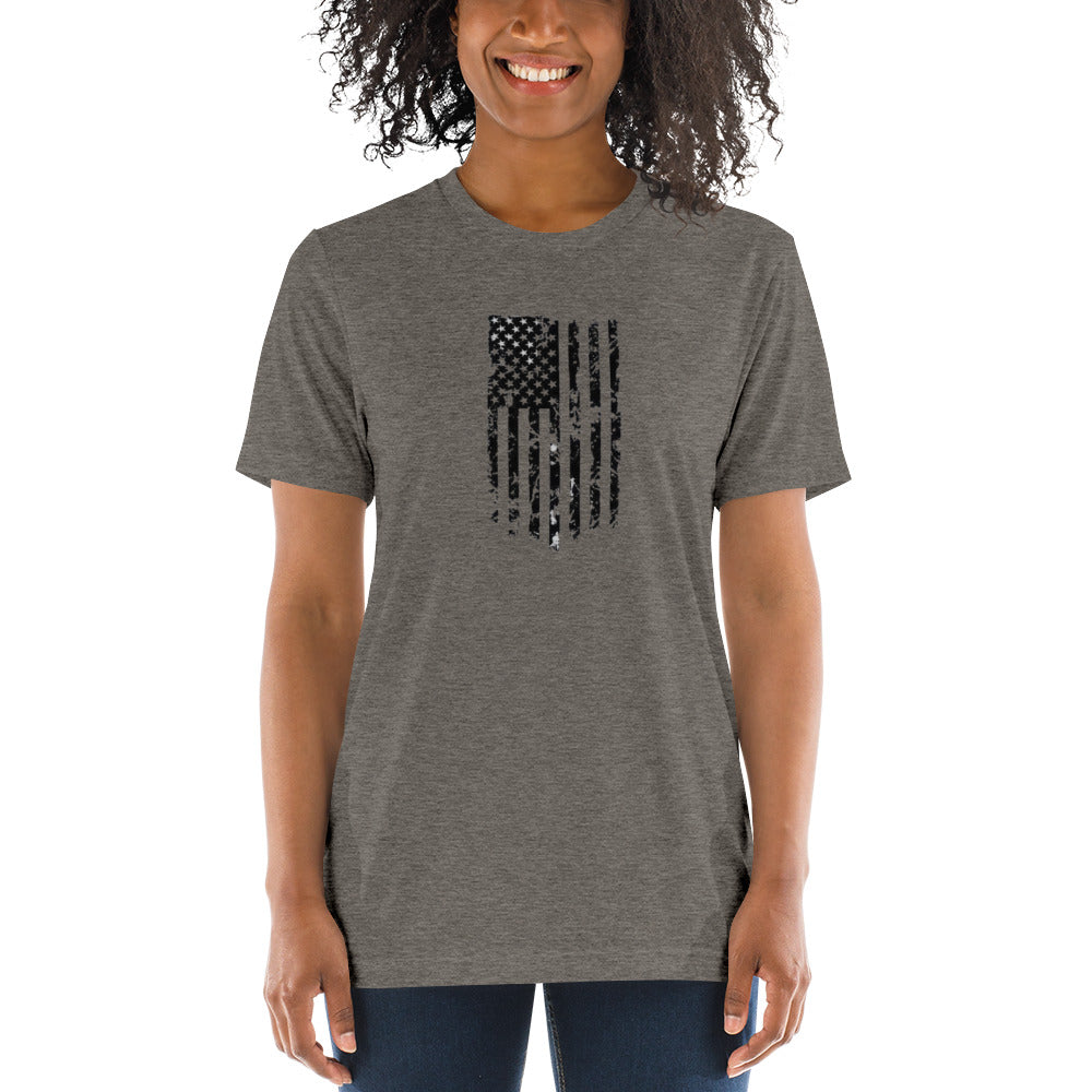 Vertical American Flag Short Sleeve T-Shirt