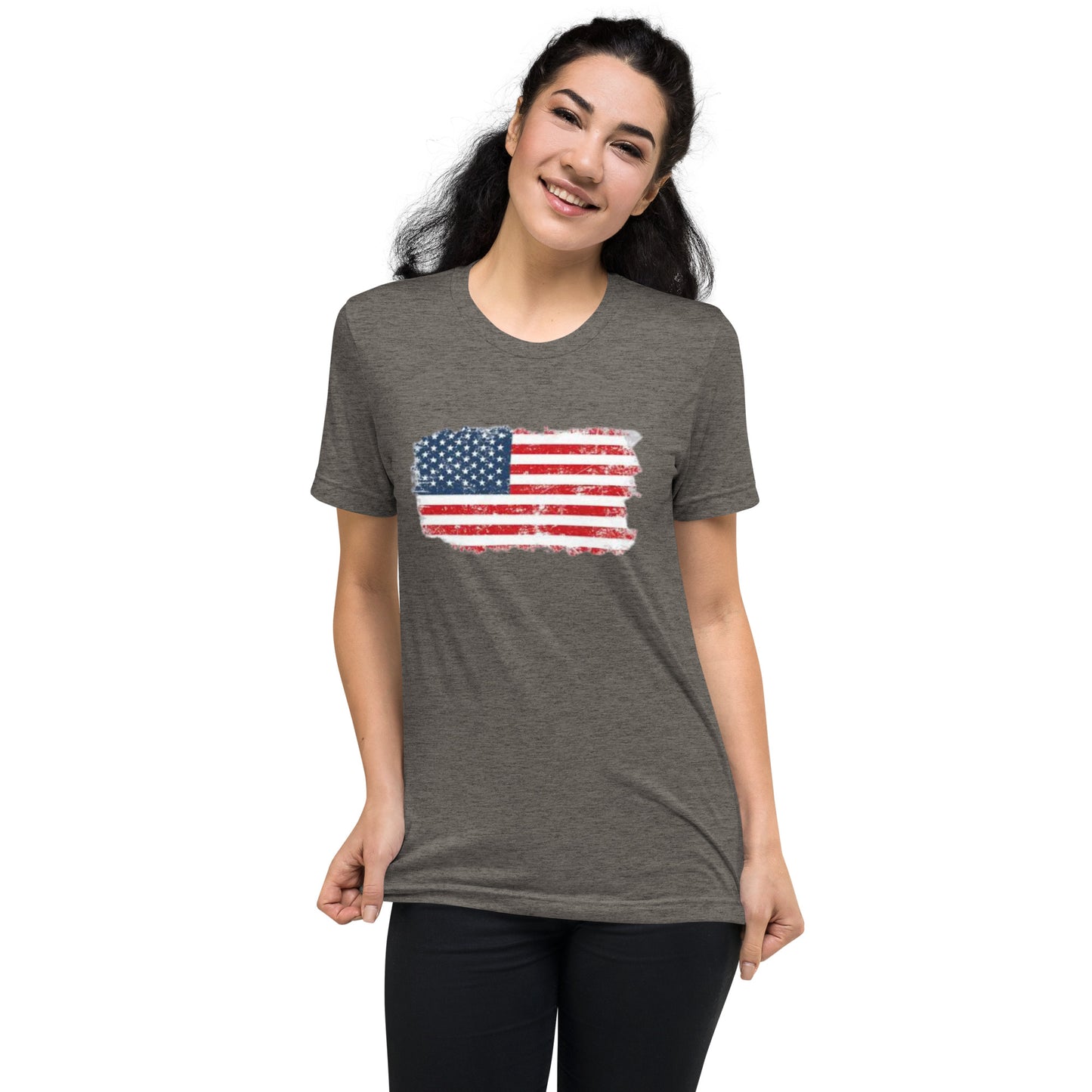 Color American Flag Short Sleeve T-Shirt