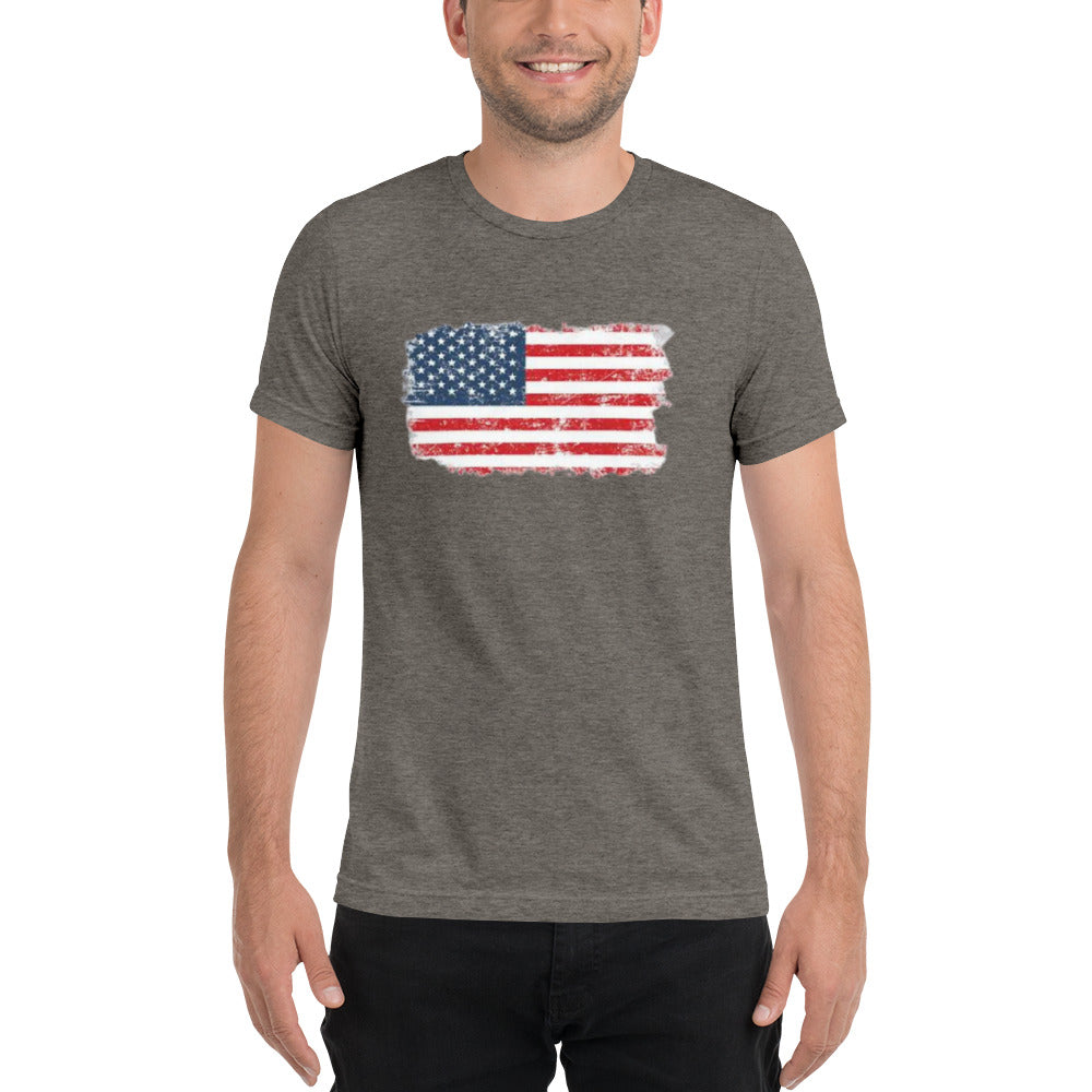 Color American Flag Short Sleeve T-Shirt