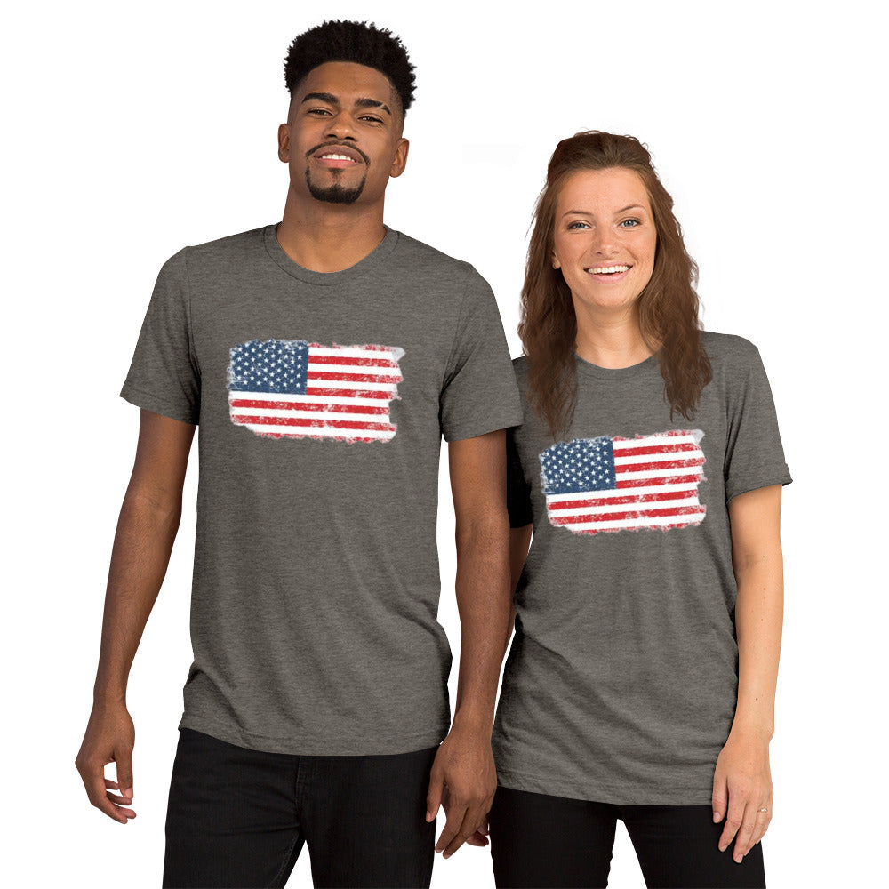 Color American Flag Short Sleeve T-Shirt