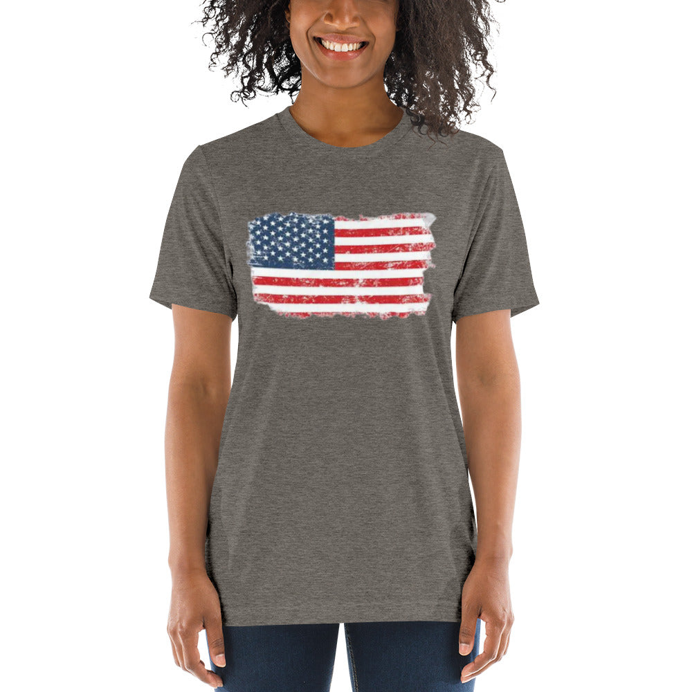 Color American Flag Short Sleeve T-Shirt