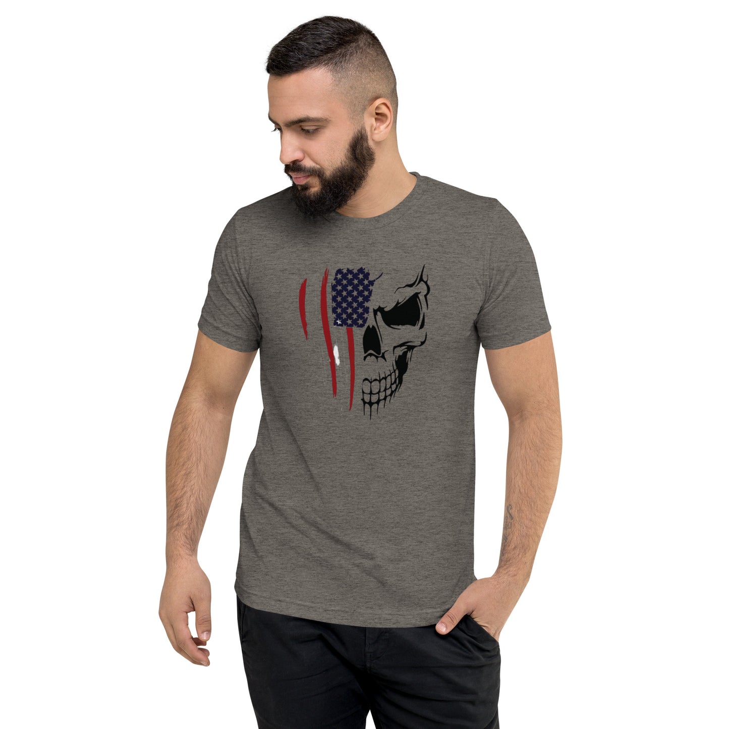 American Molon Labe Skull Short Sleeve T-Shirt