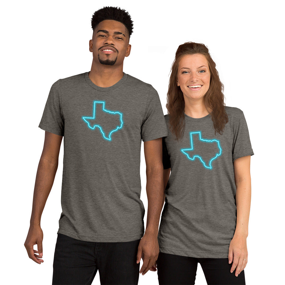 Neon Blue Texas Short Sleeve T-Shirt