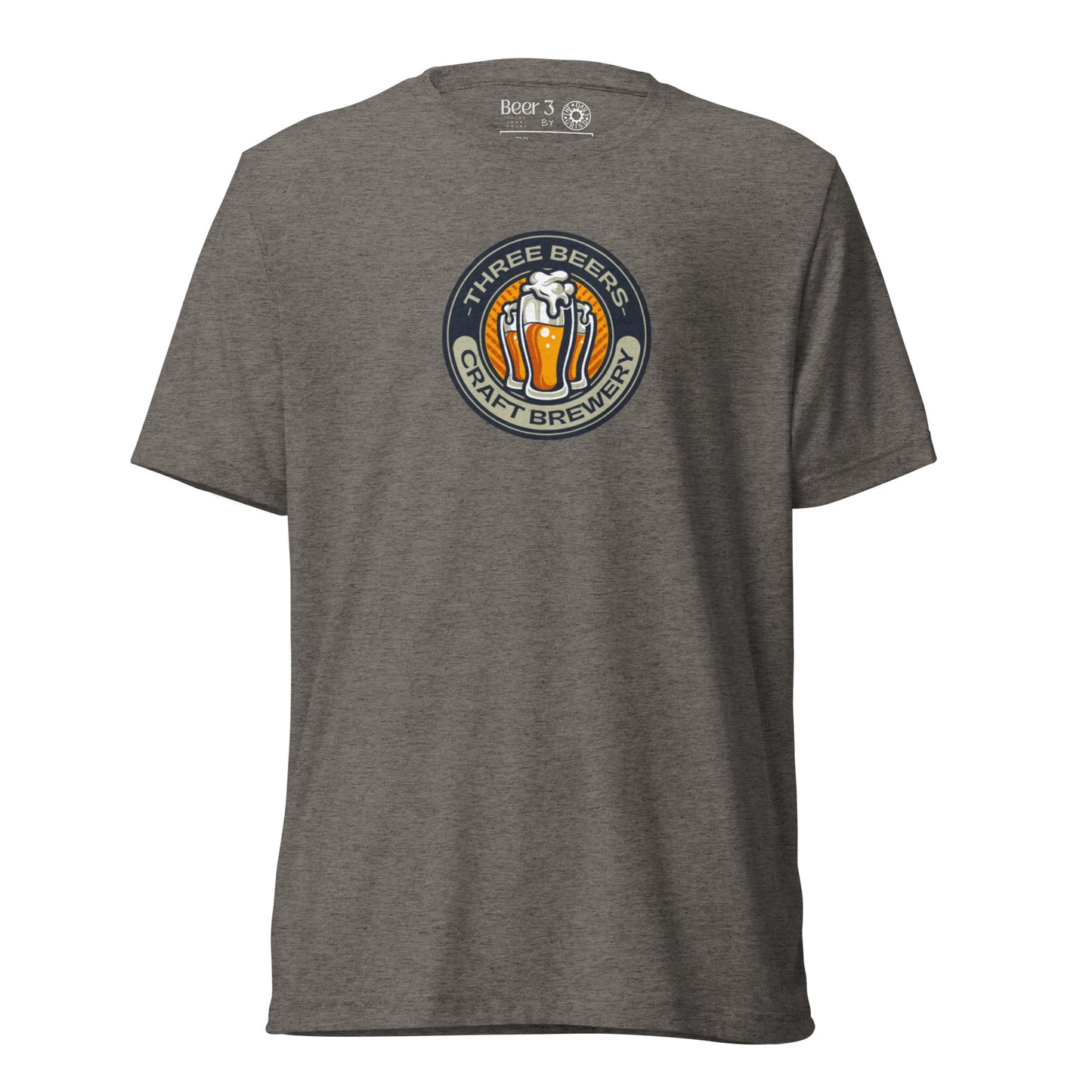 Three Beers- Gray Short Sleeve T-Shirt