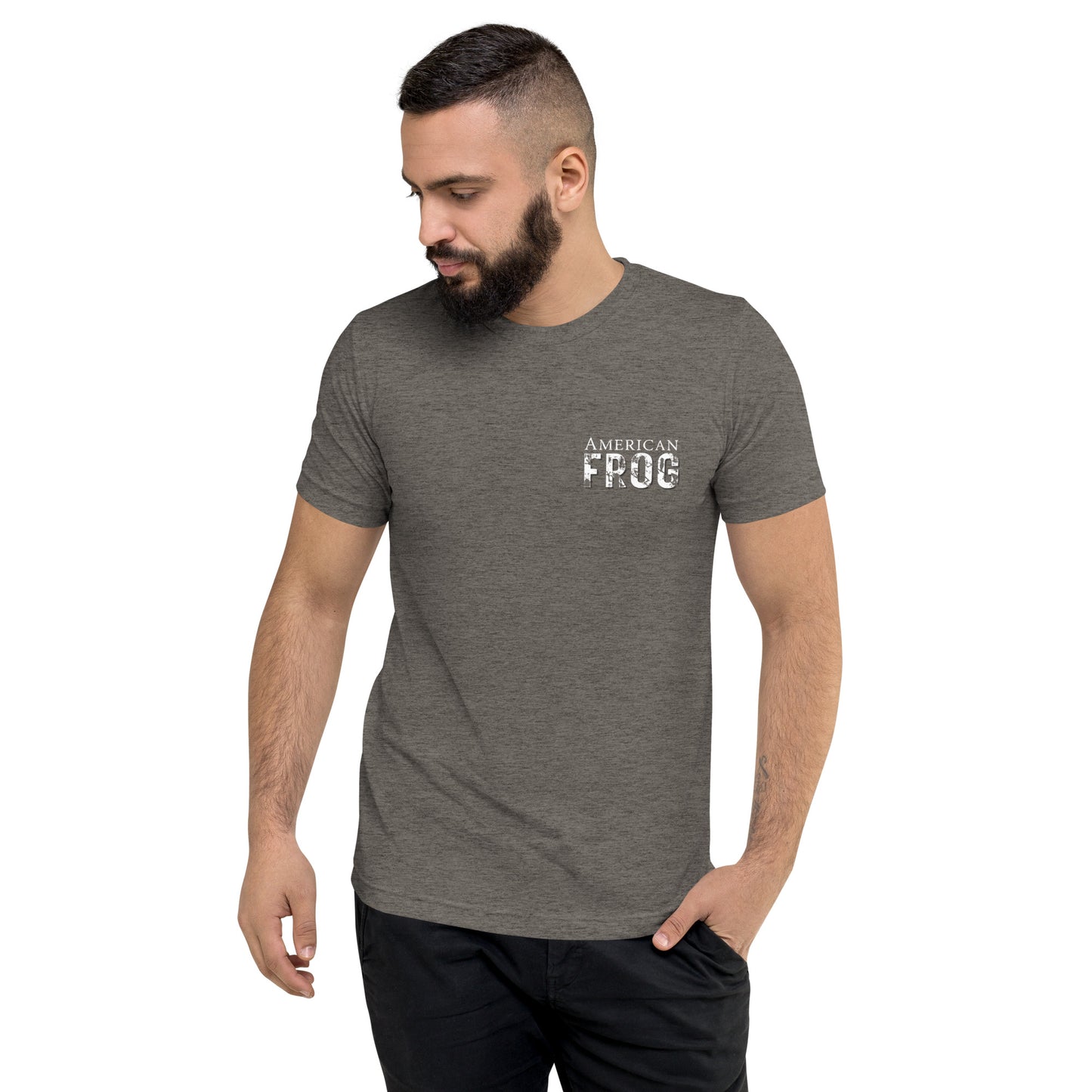 American Frog in Dark Gray Short Sleeve T-Shirt