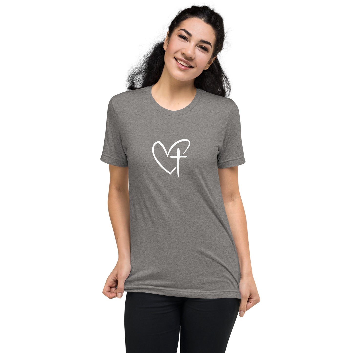 Heart w/ Cross Short Sleeve T-Shirt