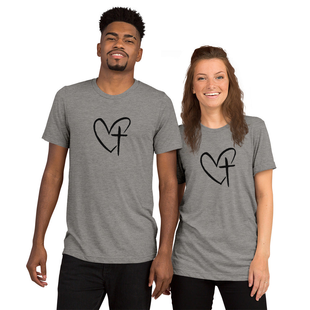 Heart w/ Cross Short Sleeve T-Shirt