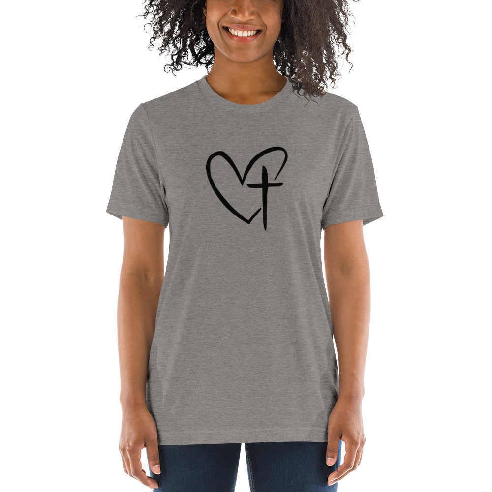 Heart w/ Cross Short Sleeve T-Shirt