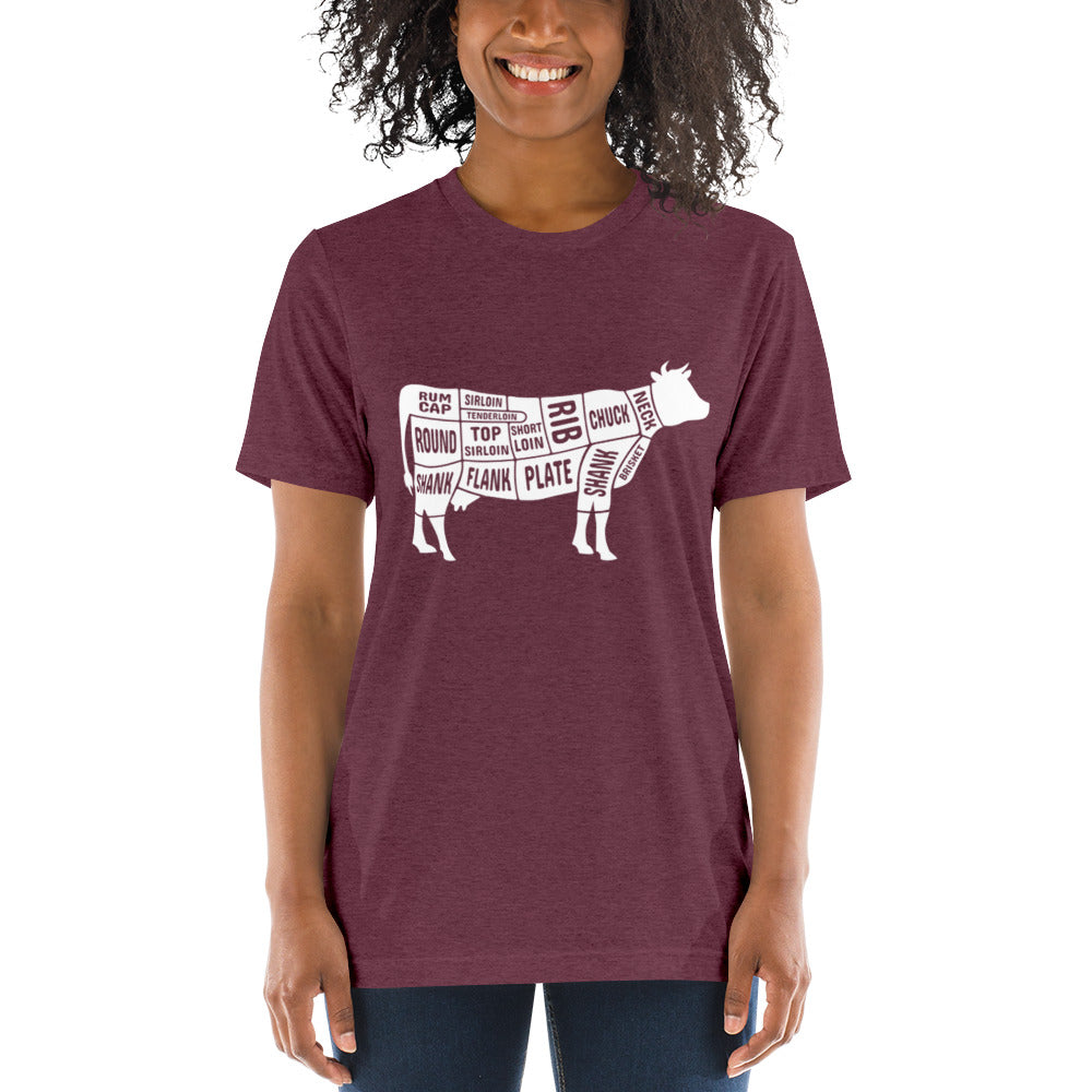 Cow Butcher Chart Short Sleeve T-Shirt