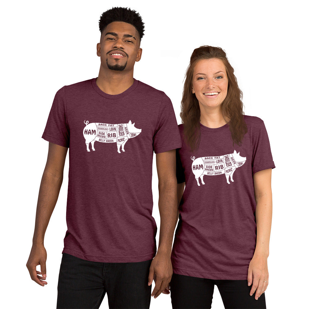 Pig Butcher Chart Short Sleeve T-Shirt