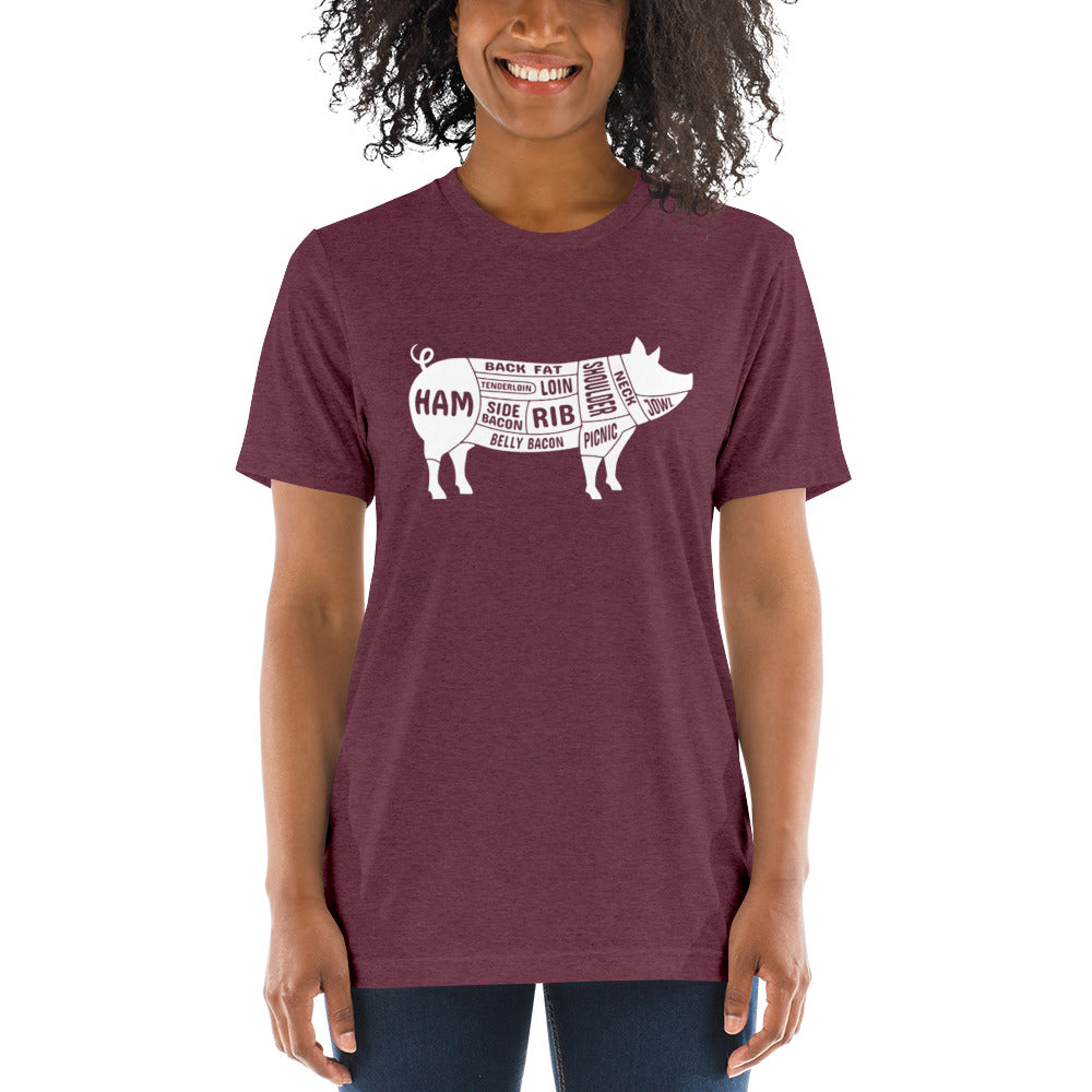 Pig Butcher Chart Short Sleeve T-Shirt