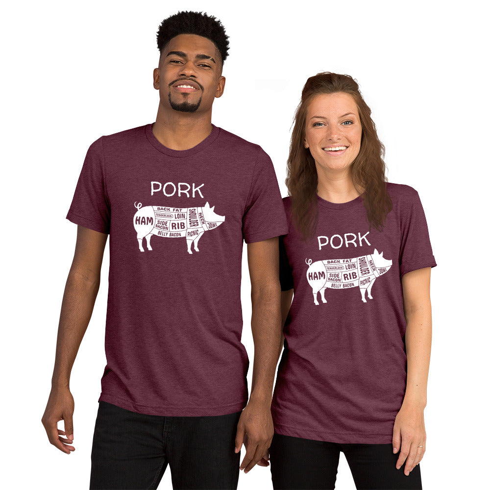 Pork Pig Butcher Chart Short Sleeve T-Shirt