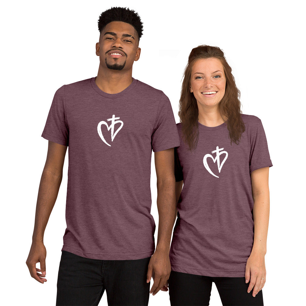 Heart with Cross Short Sleeve T-Shirt