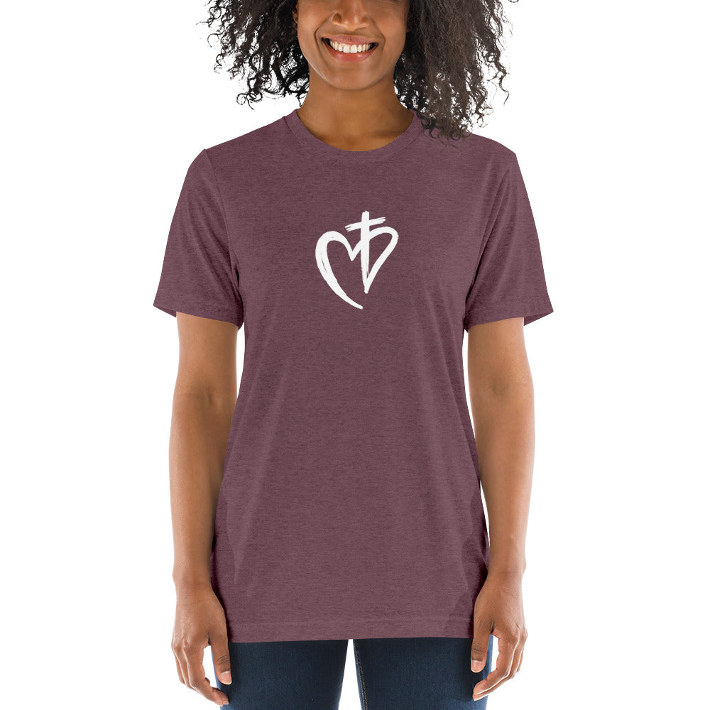 Heart with Cross Short Sleeve T-Shirt