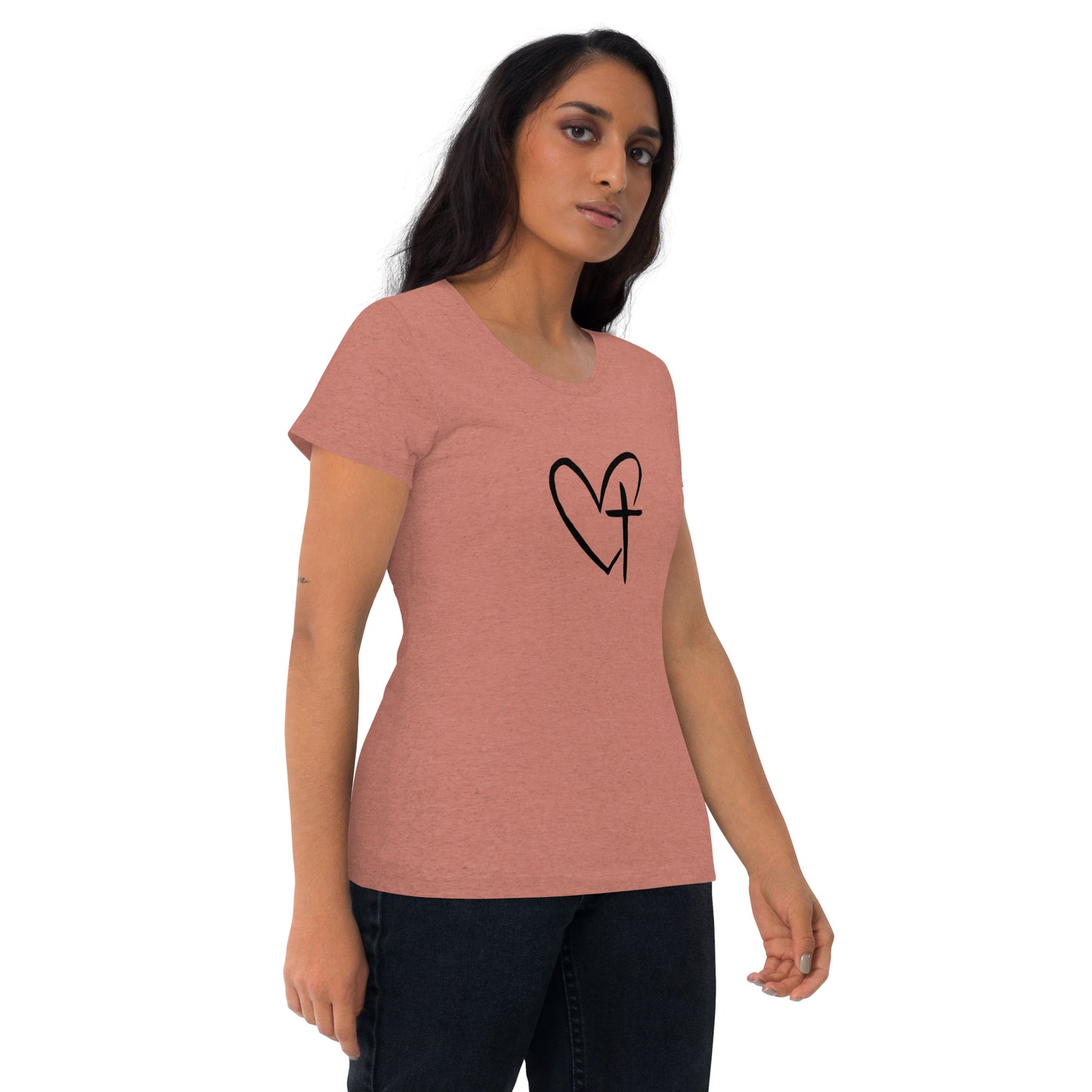 Heart w/ Cross Short Sleeve T-Shirt