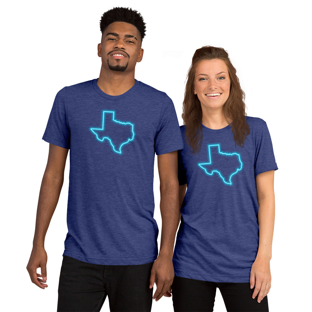 Neon Blue Texas Short Sleeve T-Shirt