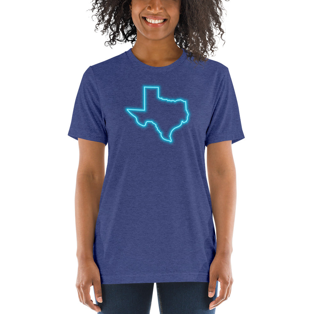 Neon Blue Texas Short Sleeve T-Shirt