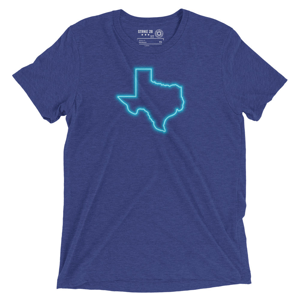 Neon Blue Texas Short Sleeve T-Shirt