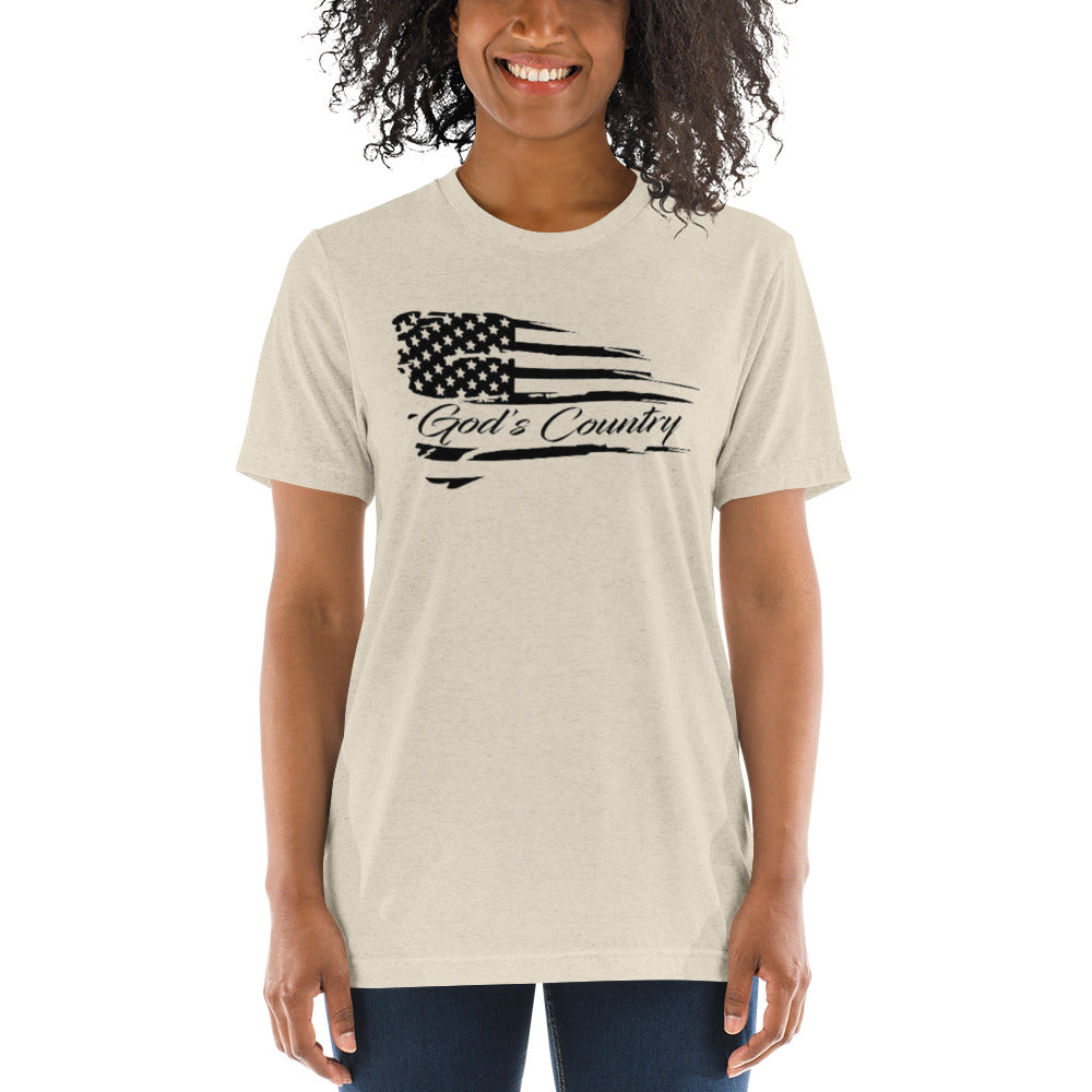 God’s Country American Flag Short Sleeve T-Shirt