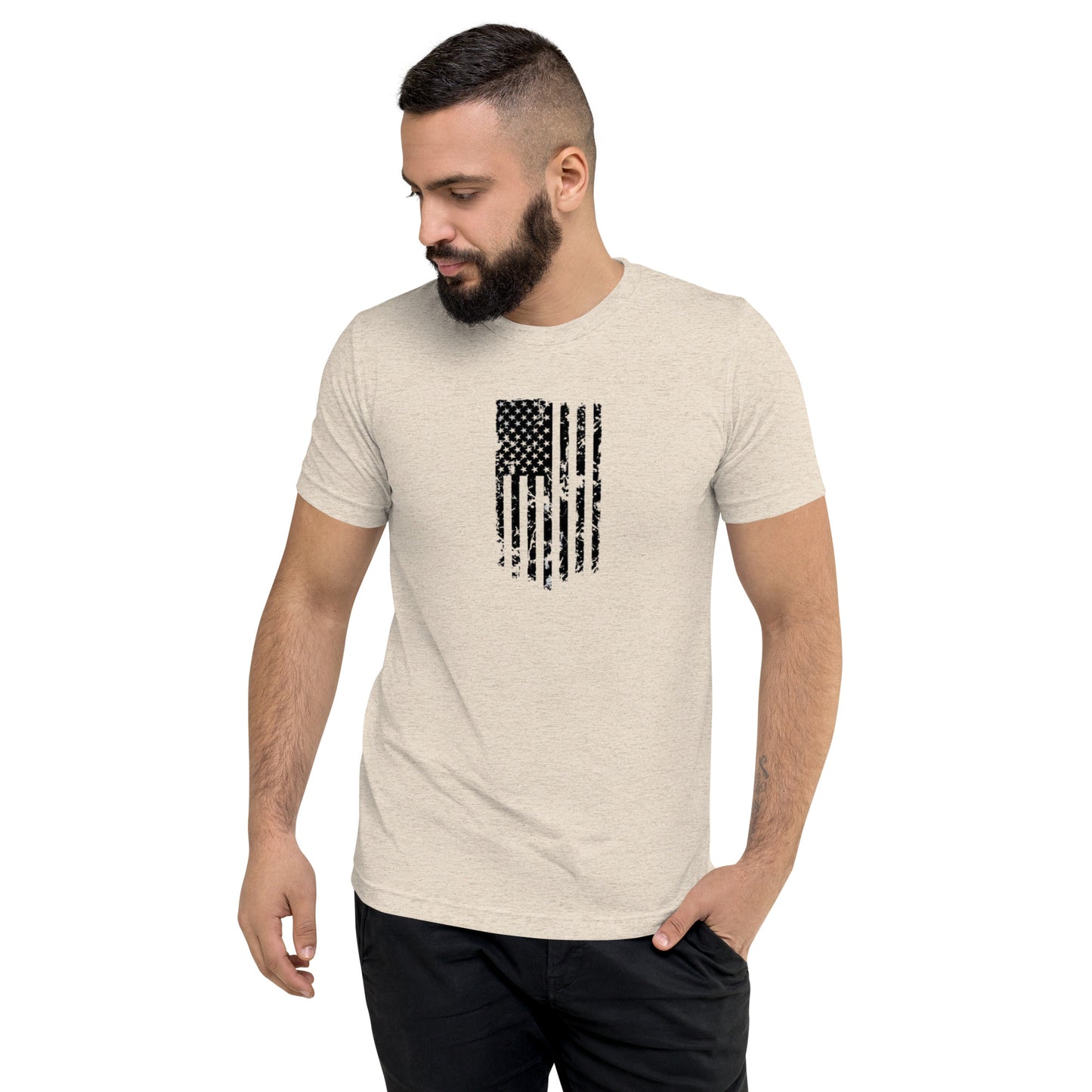 Vertical American Flag Short Sleeve T-Shirt