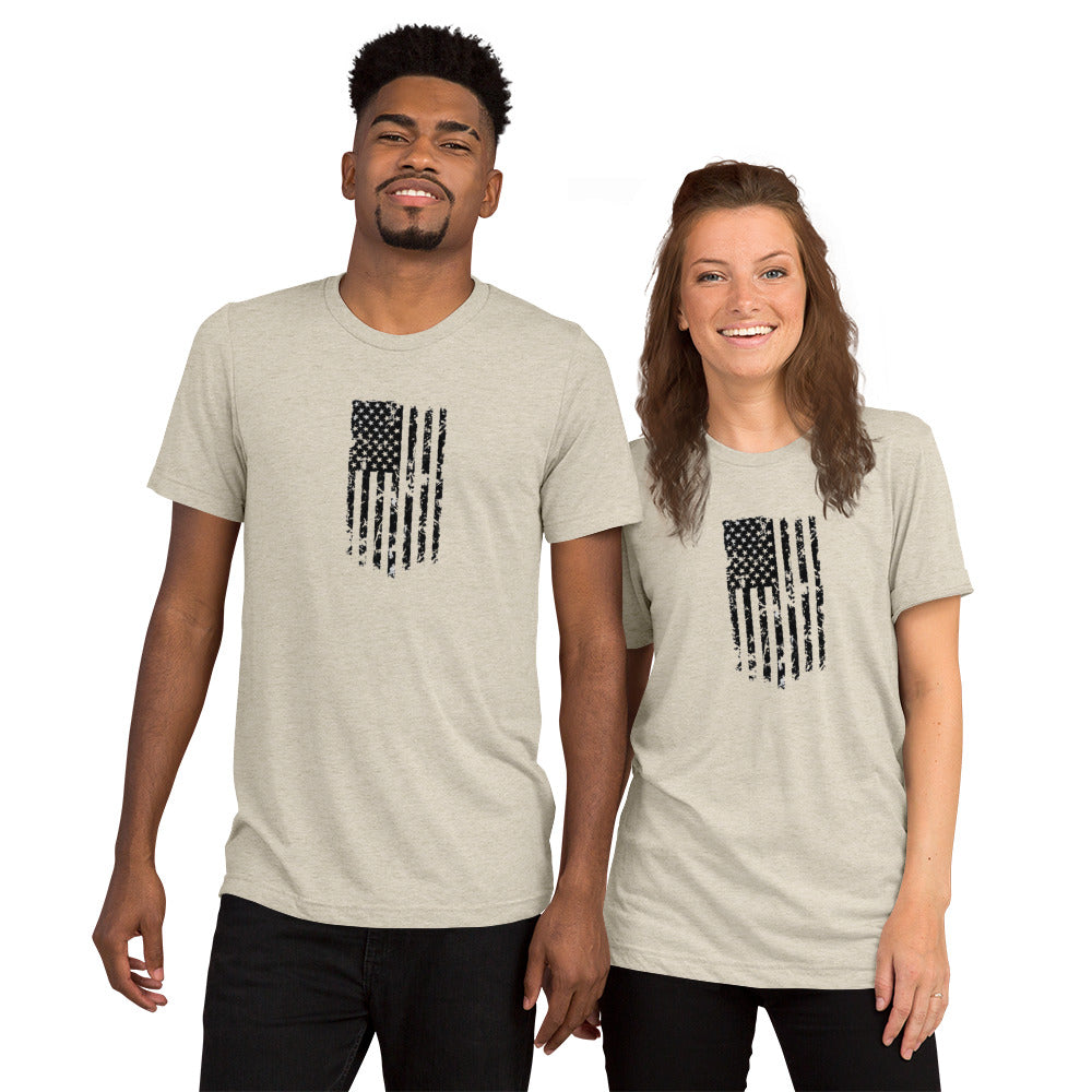 Vertical American Flag Short Sleeve T-Shirt