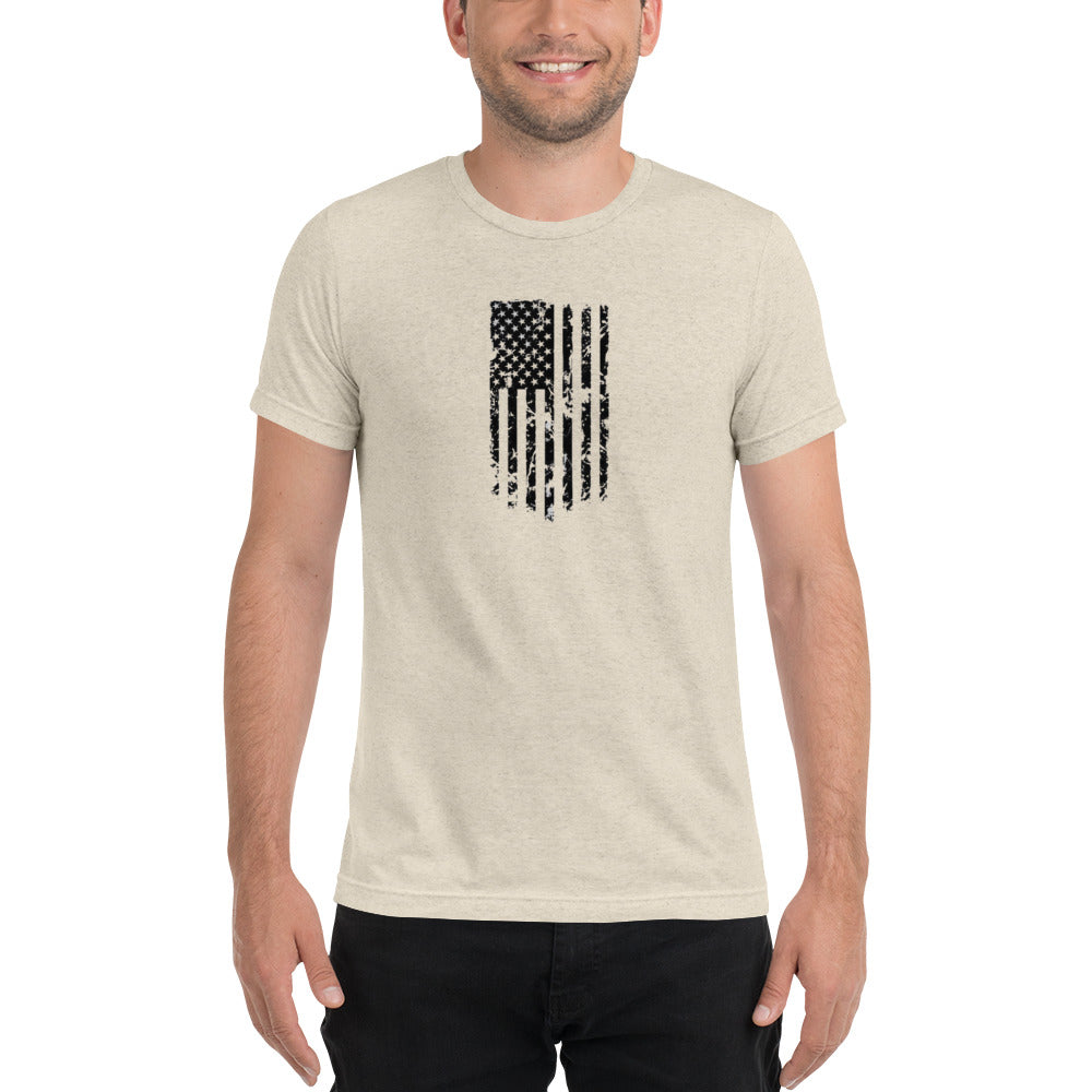 Vertical American Flag Short Sleeve T-Shirt