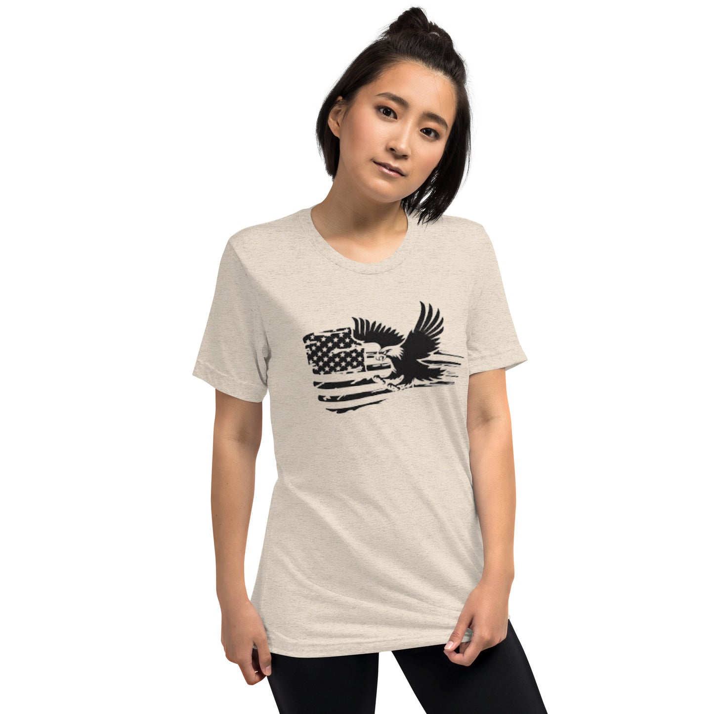 American Flag with Eagle Short Sleeve T-Shirt