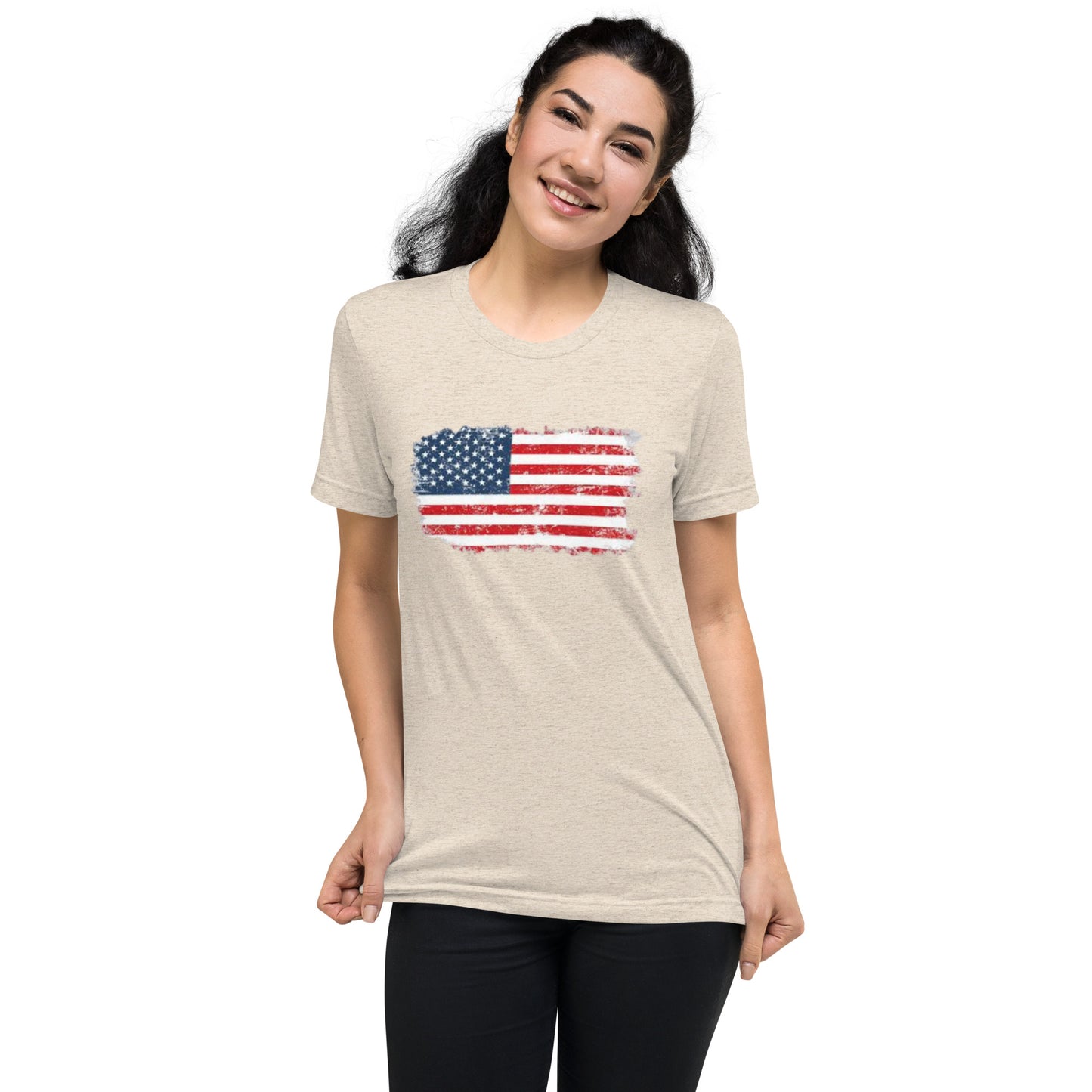 Color American Flag Short Sleeve T-Shirt