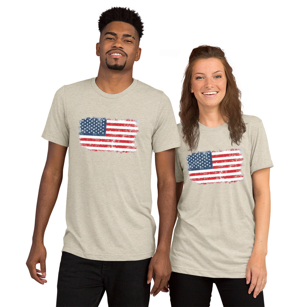 Color American Flag Short Sleeve T-Shirt