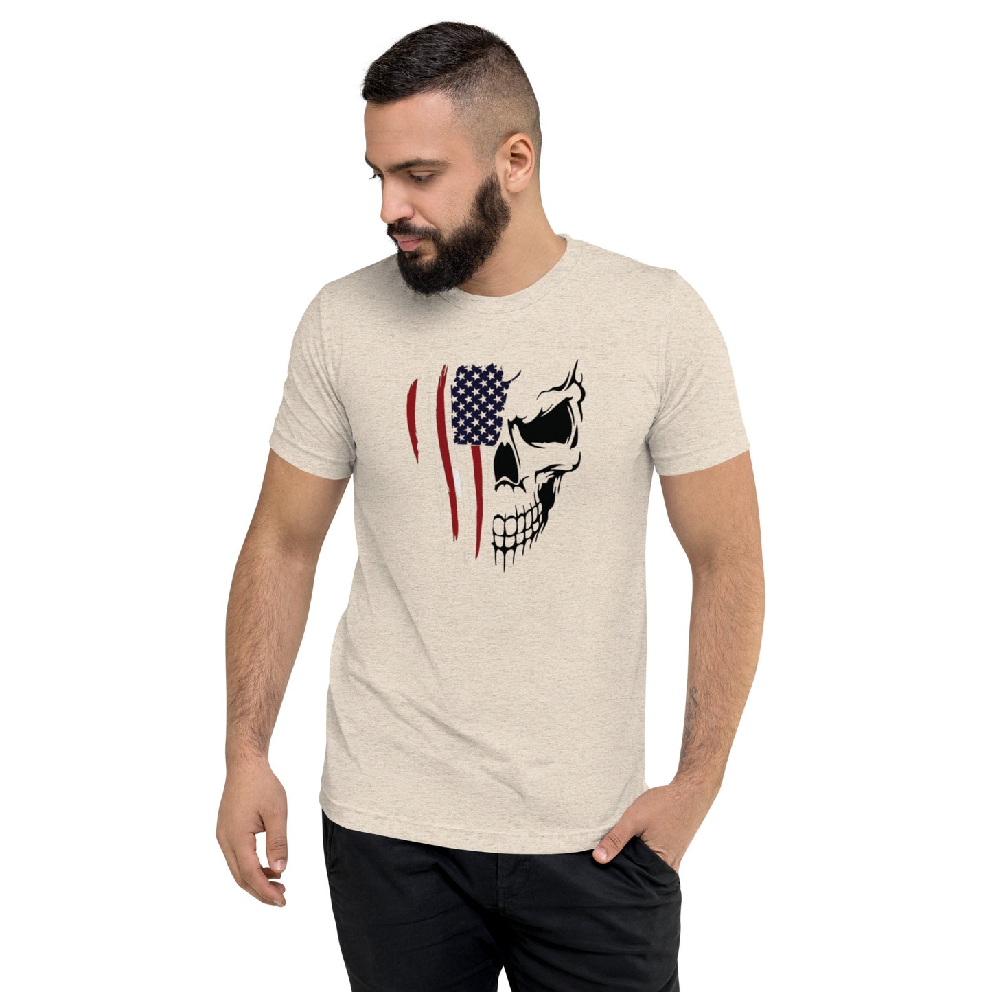 American Molon Labe Skull Short Sleeve T-Shirt