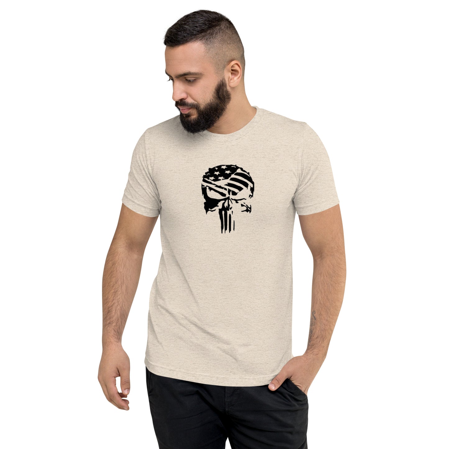 American Battle Molon Labe Skull Short Sleeve T-Shirt