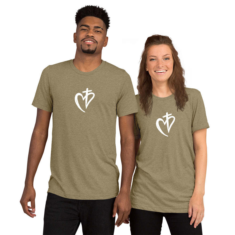 Heart with Cross Short Sleeve T-Shirt