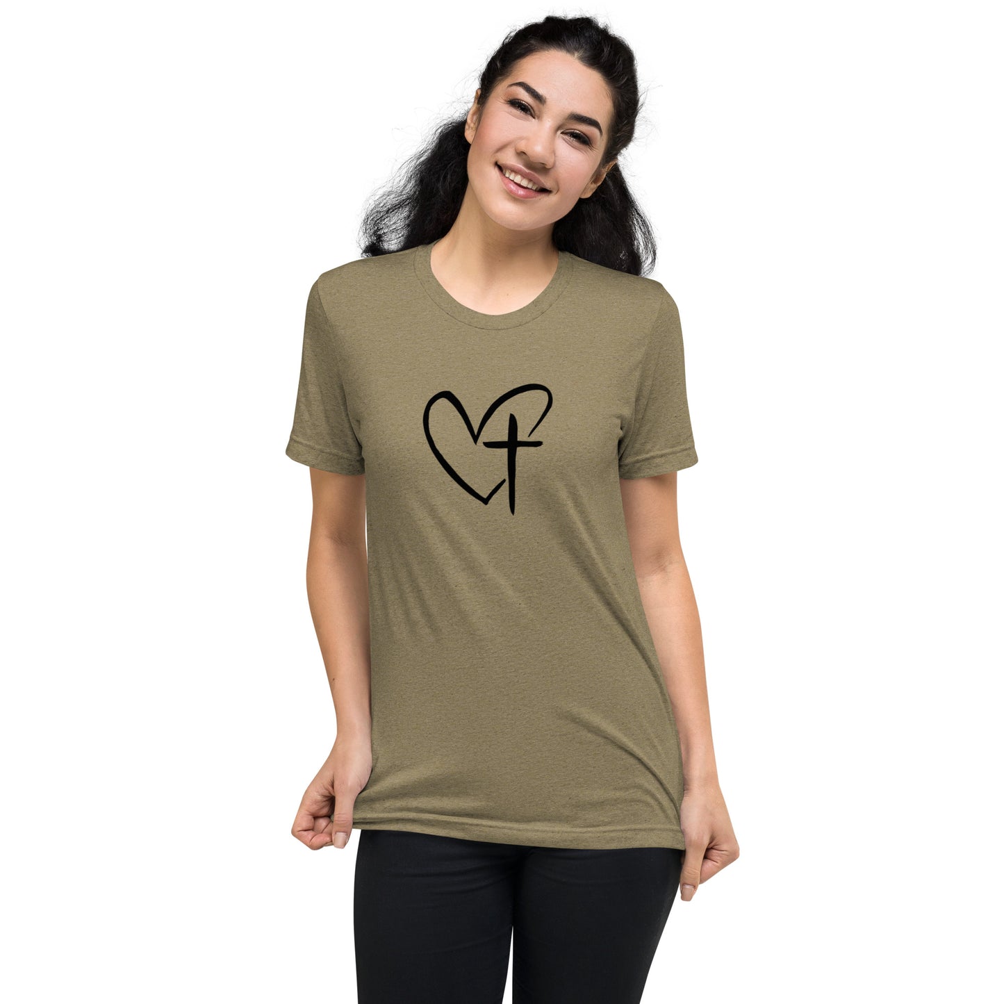 Heart w/ Cross Short Sleeve T-Shirt