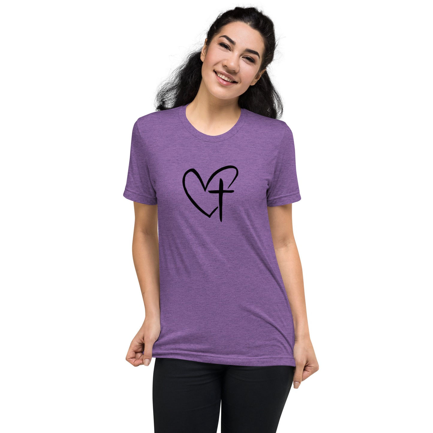 Heart w/ Cross Short Sleeve T-Shirt