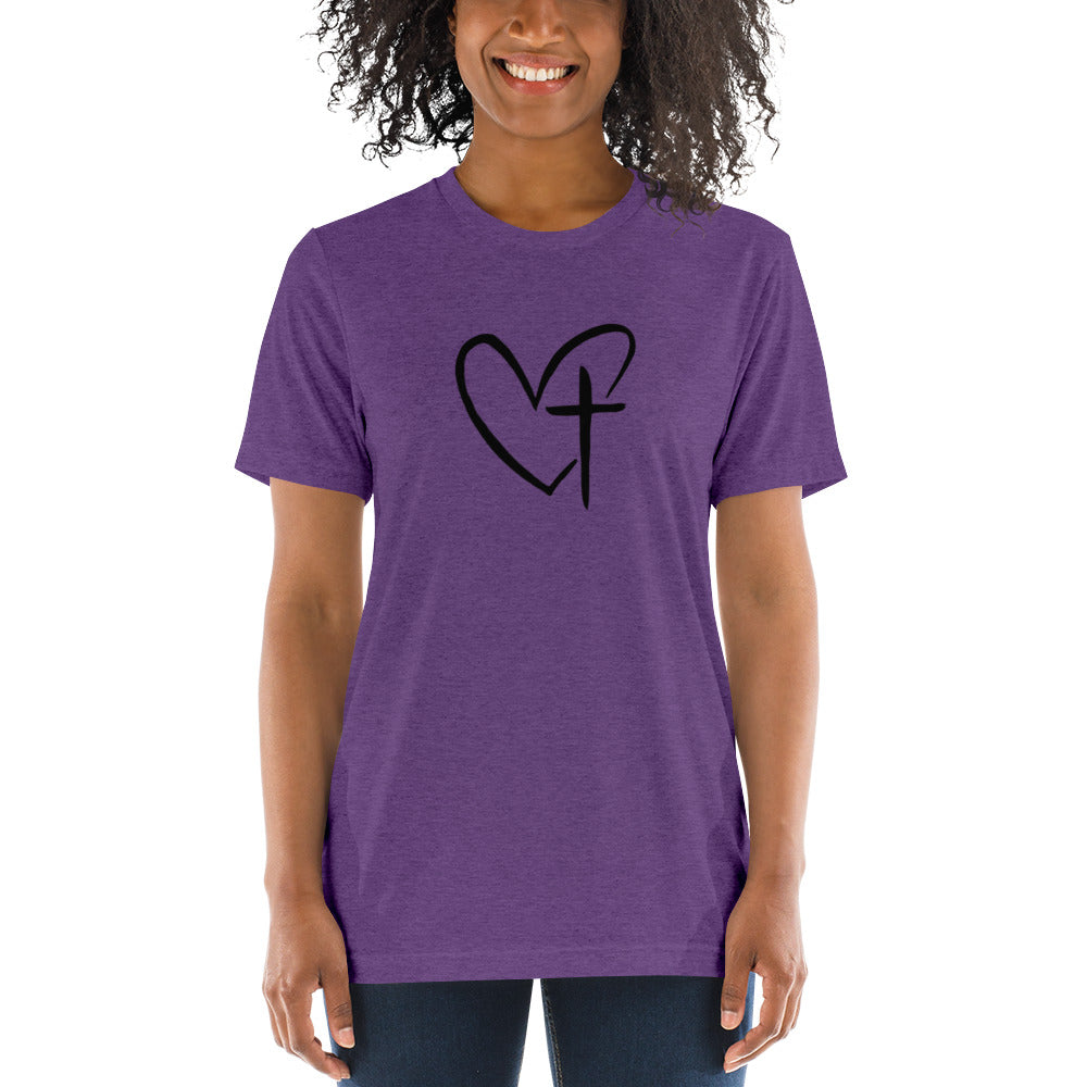 Heart w/ Cross Short Sleeve T-Shirt