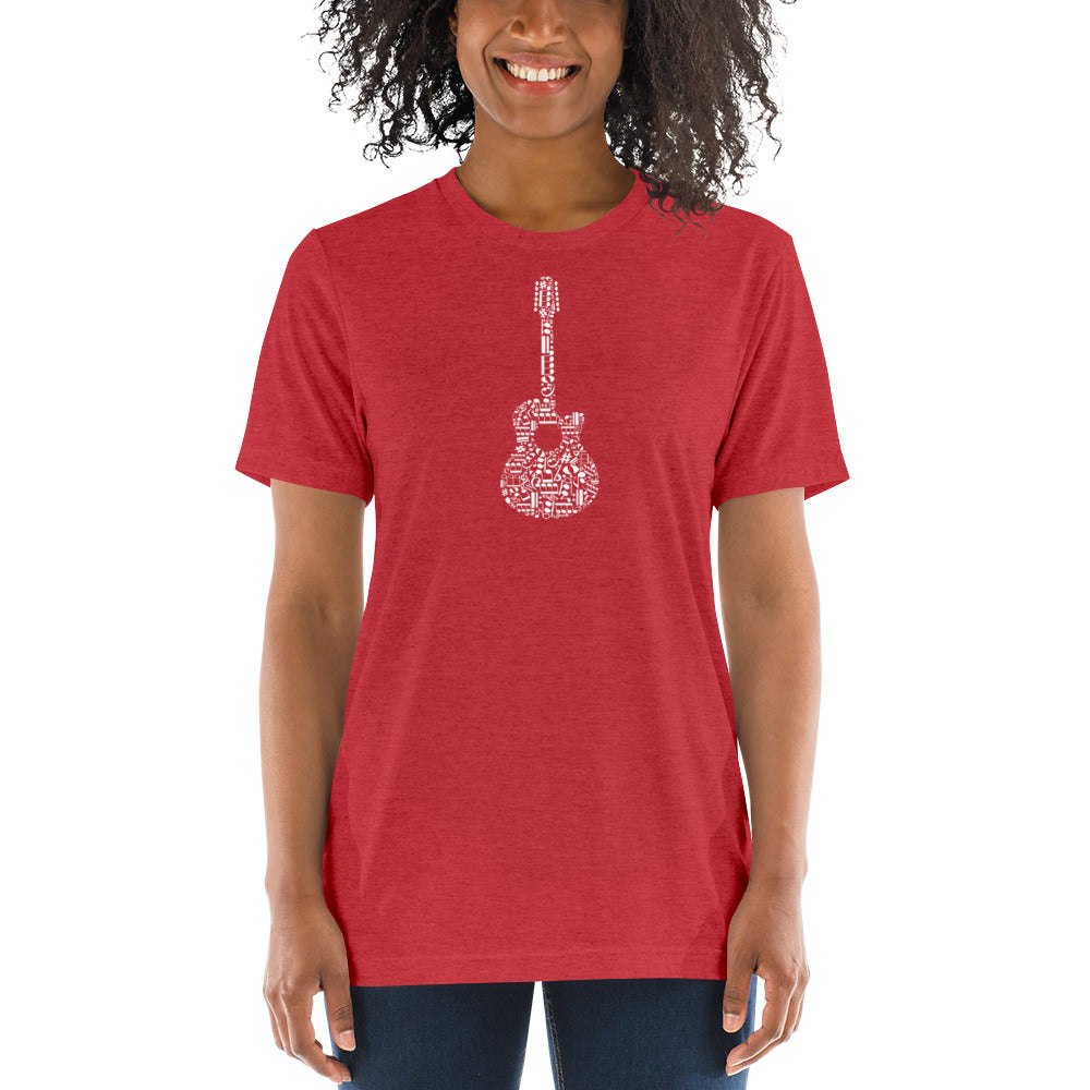 Music Notes Guitar Short Sleeve T-Shirt