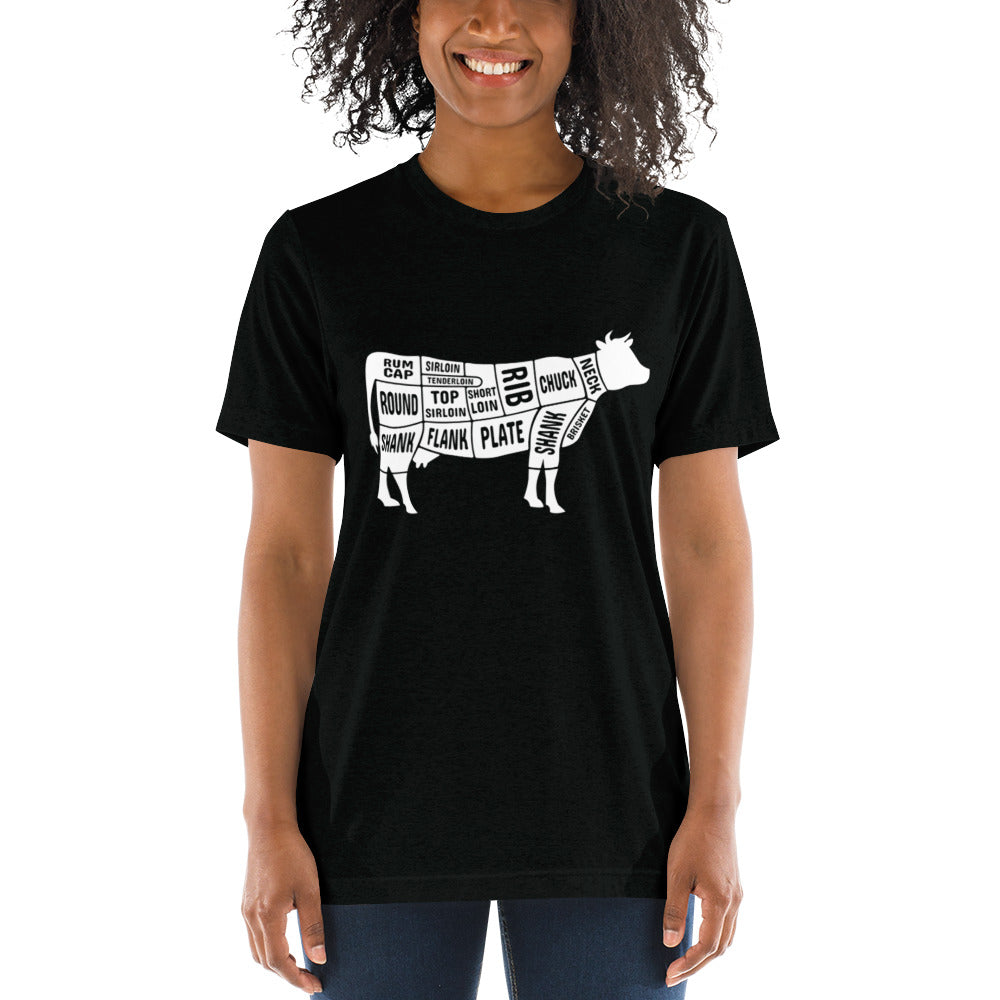 Cow Butcher Chart Short Sleeve T-Shirt