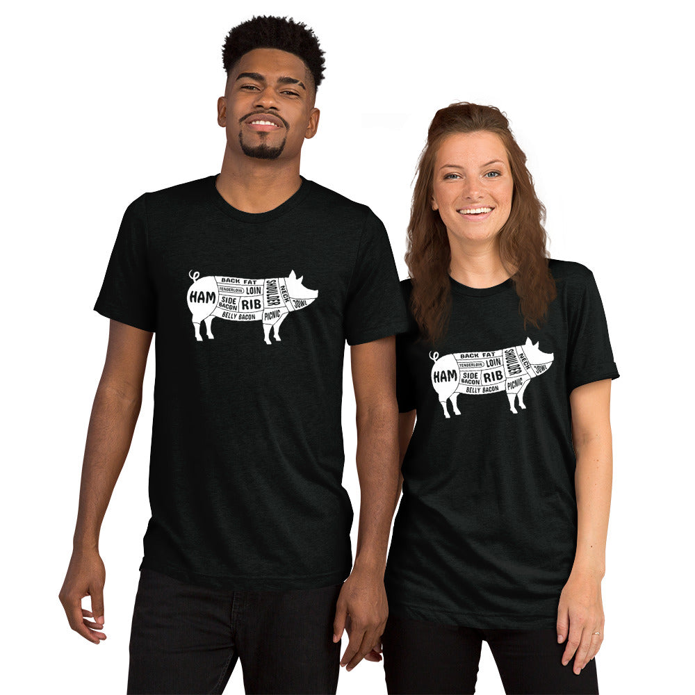 Pig Butcher Chart Short Sleeve T-Shirt