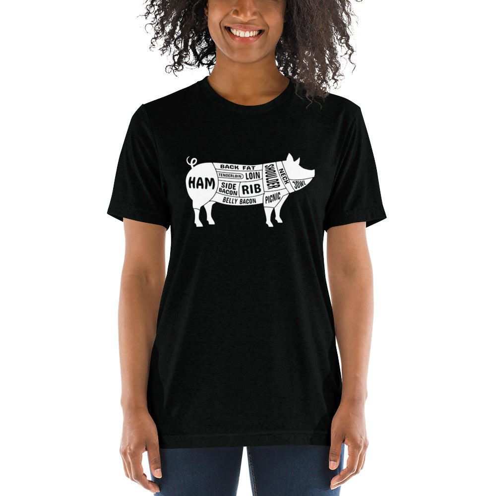 Pig Butcher Chart Short Sleeve T-Shirt