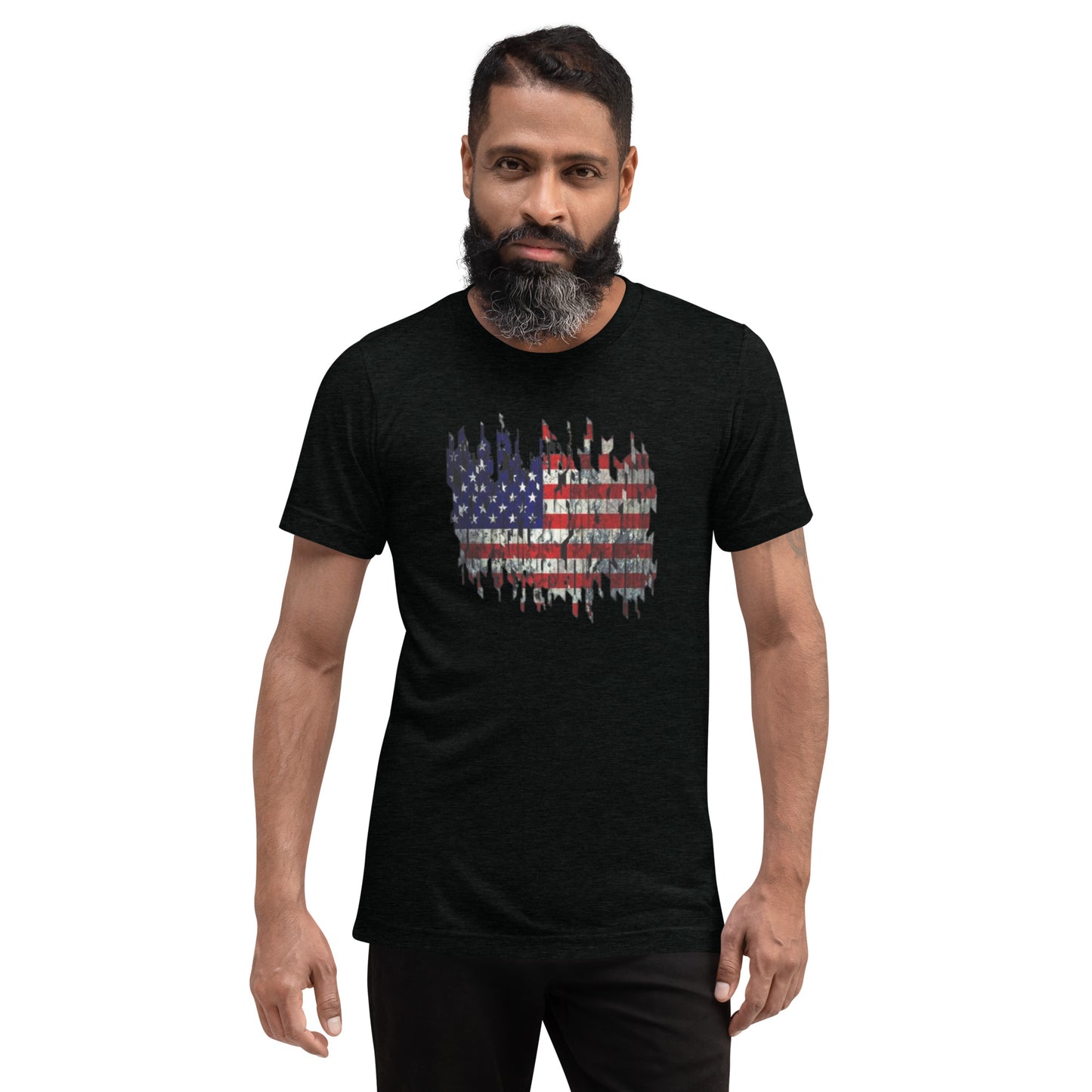 Torn American Flag Short Sleeve T-Shirt