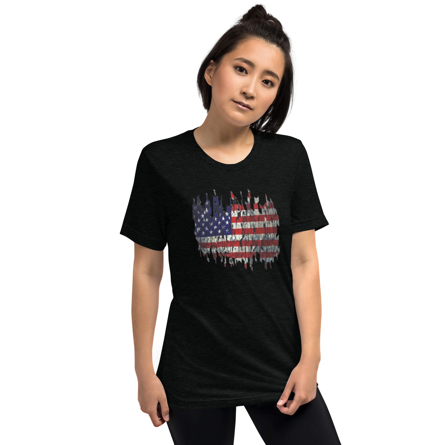 Torn American Flag Short Sleeve T-Shirt