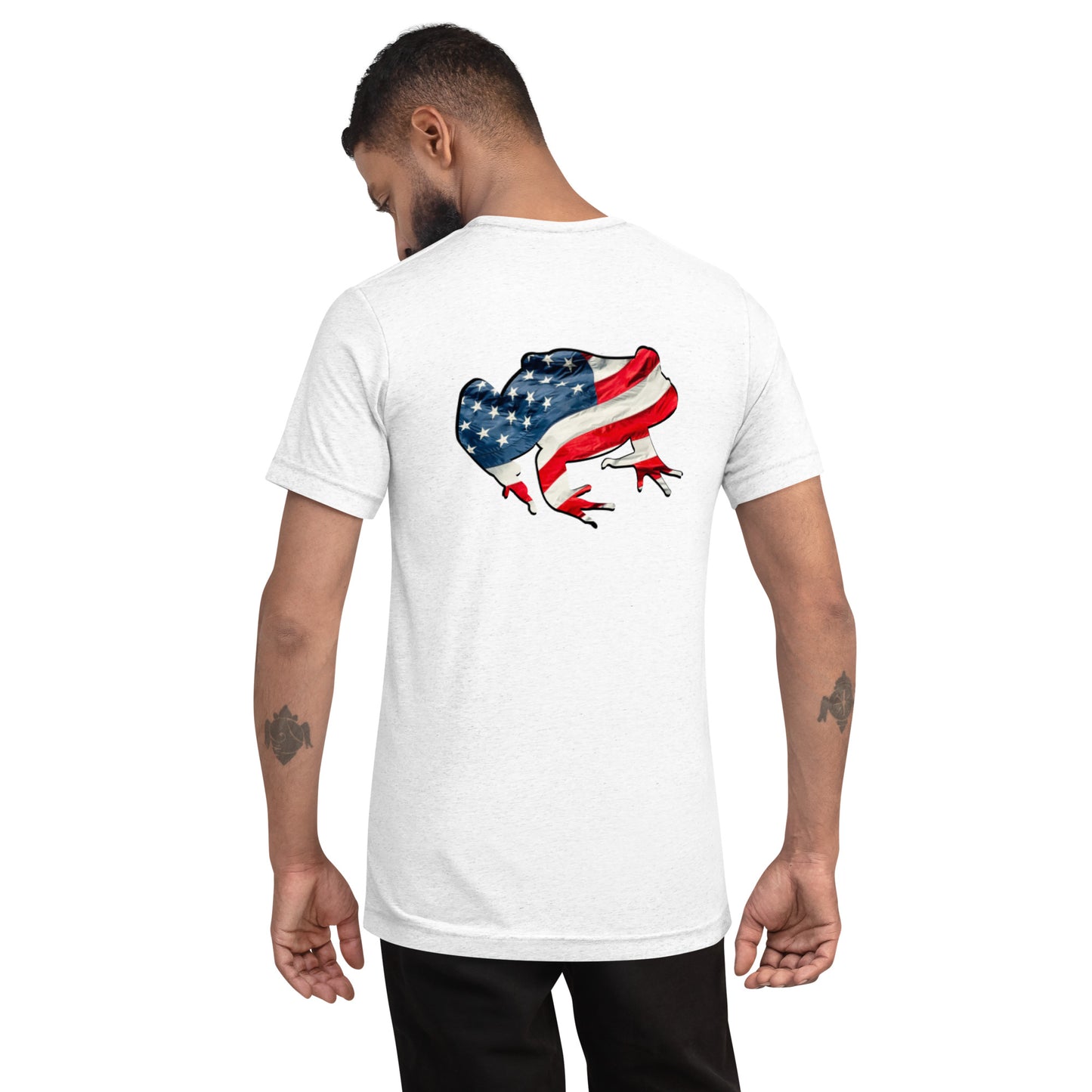 American Frog in White Fleck Short Sleeve T-Shirt