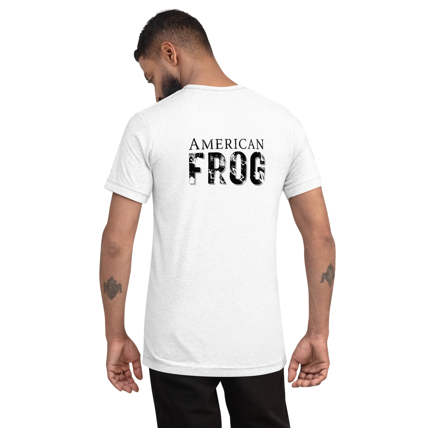 American Frog in White Fleck Short Sleeve T-Shirt