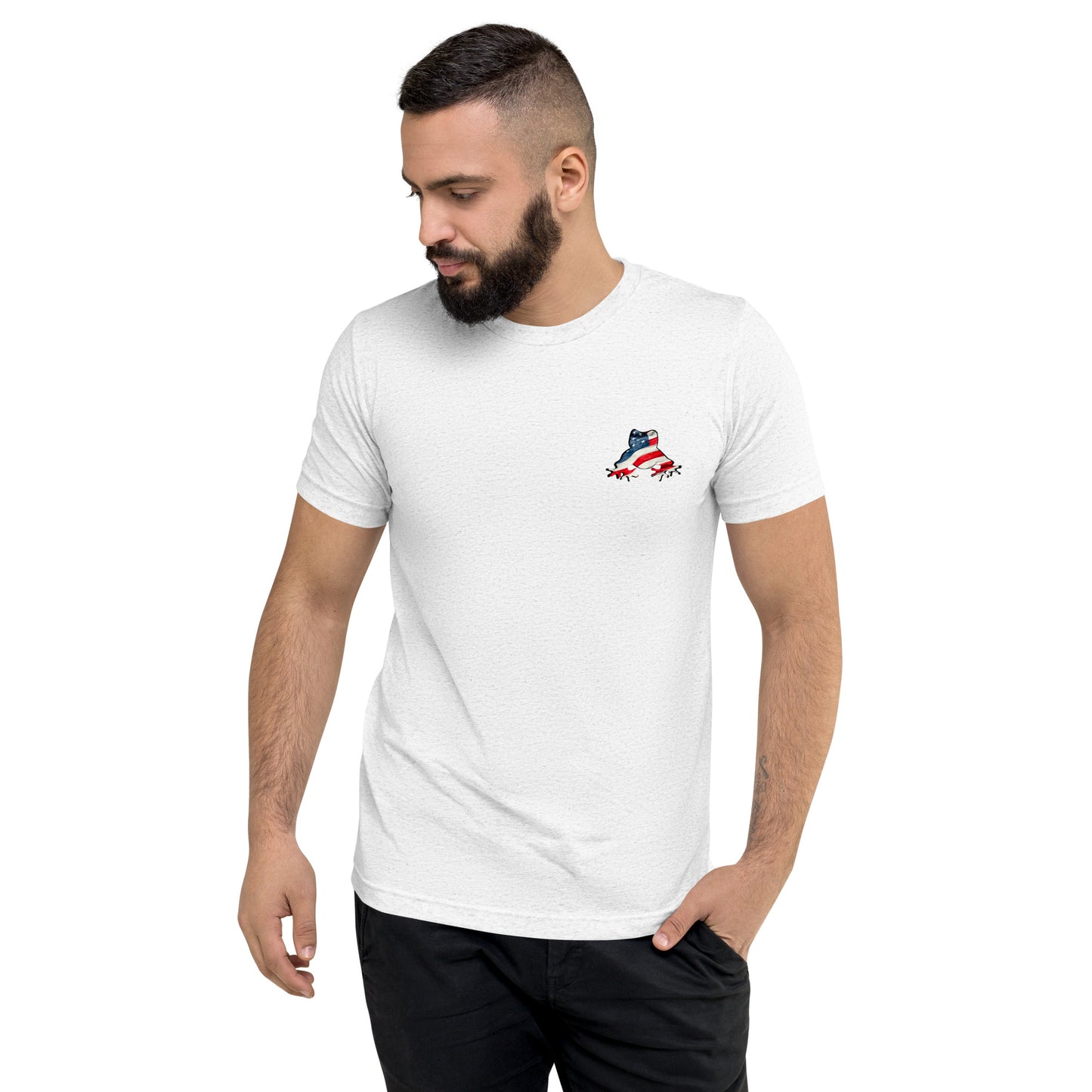 American Frog in White Fleck Short Sleeve T-Shirt