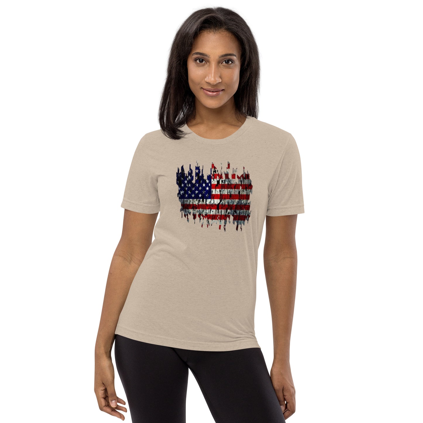 Torn American Flag Short Sleeve T-Shirt