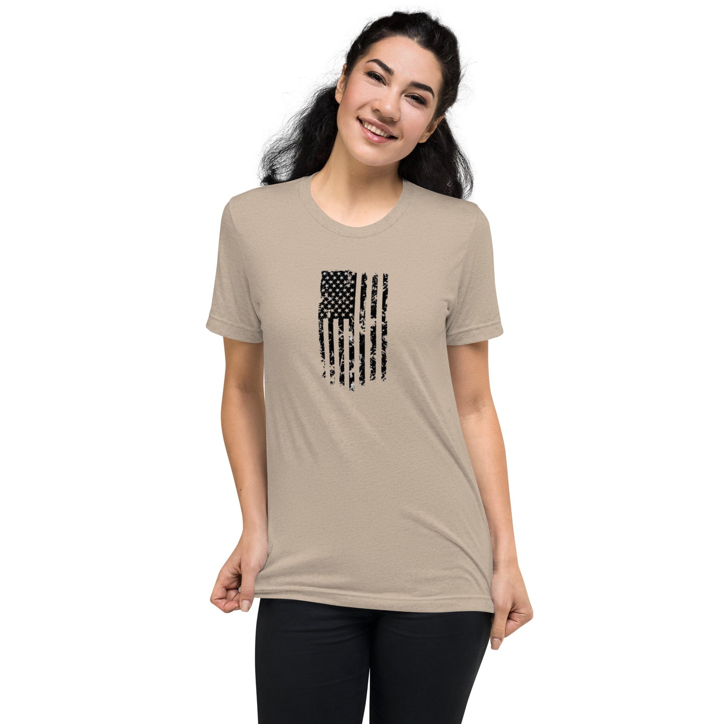 Vertical American Flag Short Sleeve T-Shirt