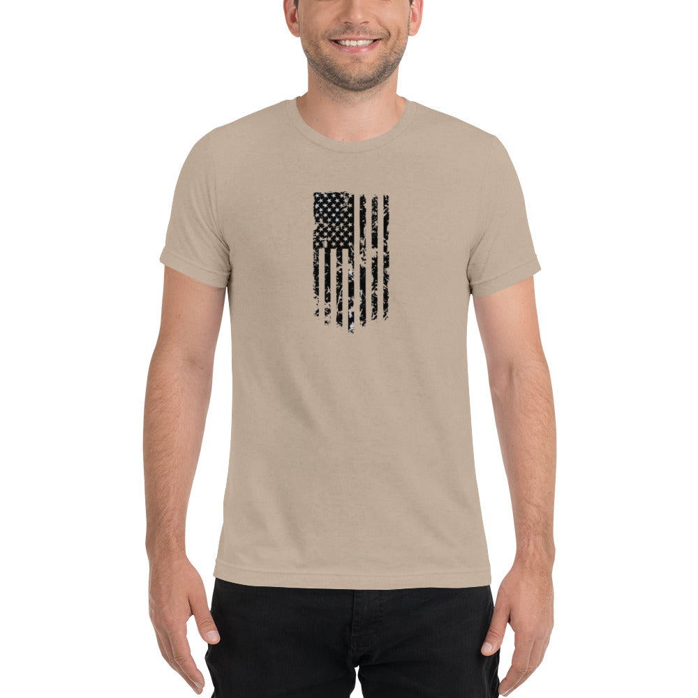 Vertical American Flag Short Sleeve T-Shirt