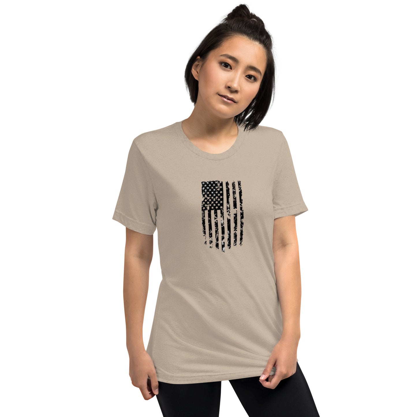 Vertical American Flag Short Sleeve T-Shirt