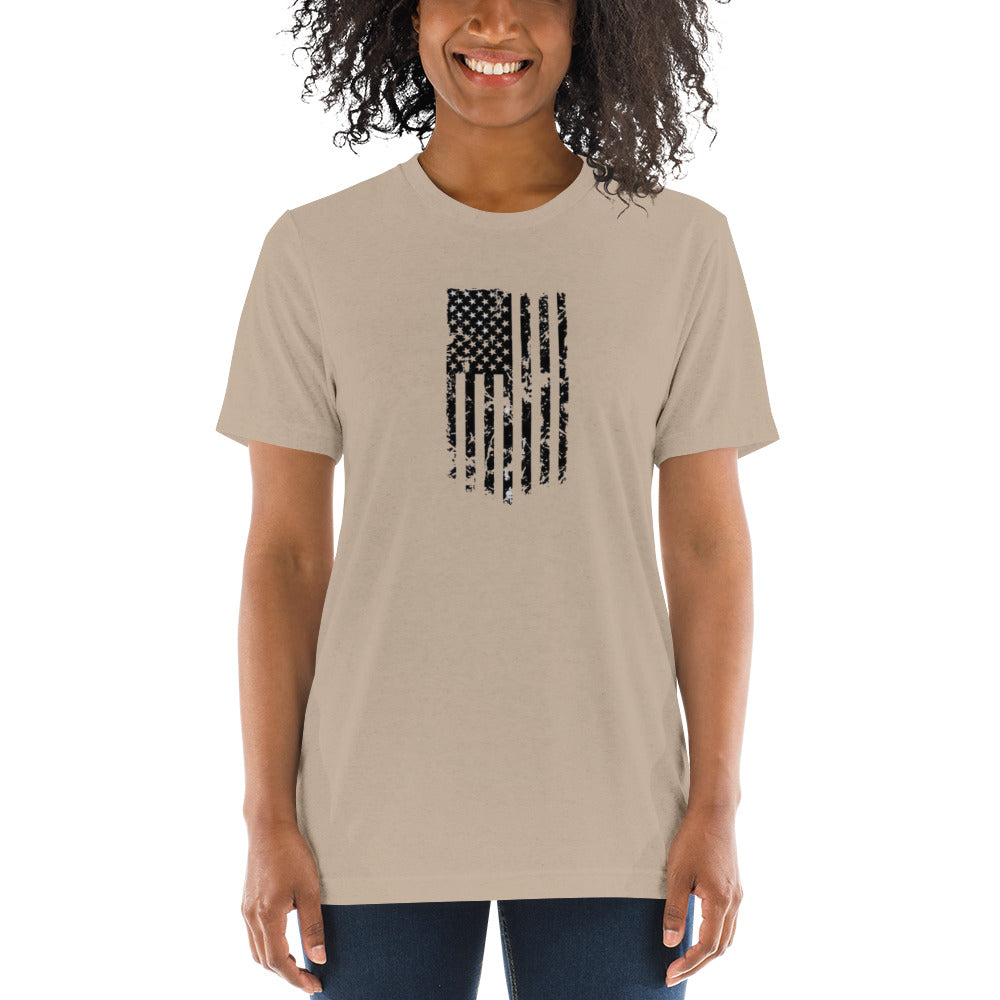 Vertical American Flag Short Sleeve T-Shirt