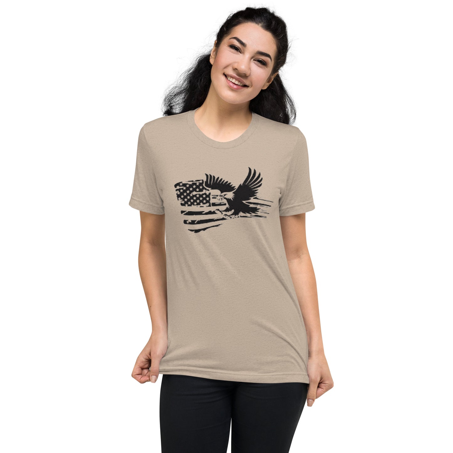 American Flag with Eagle Short Sleeve T-Shirt